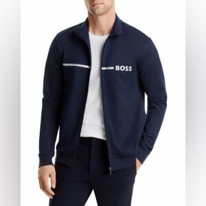BOSS Men's Dark Blue Zip-Up track jacket